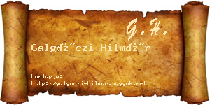 Galgóczi Hilmár névjegykártya